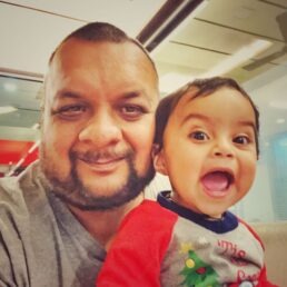 Gaurav Mohnot with his child